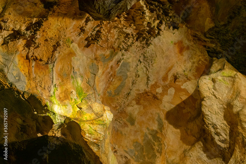 inside karst caves, stalagmites and stalactites