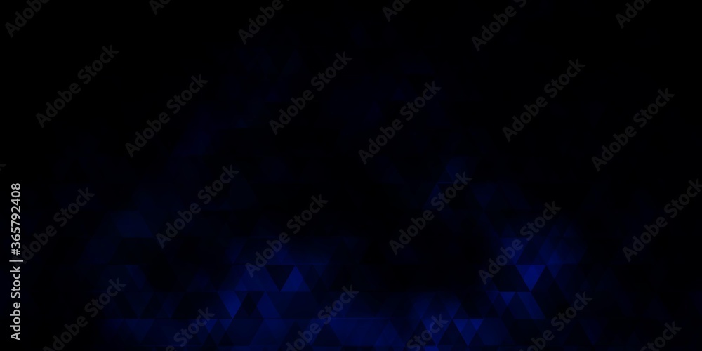 Dark BLUE vector background with lines, triangles.