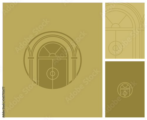Vitrine, porte de boutique, luxe, architecture, vintage