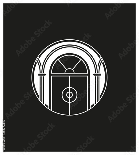 Vitrine, porte de boutique, luxe, architecture, vintage