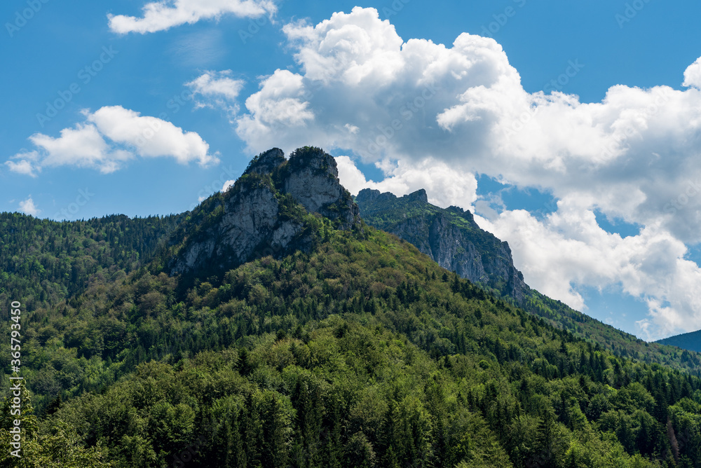 Poludnove skaly rocks and Velky Rozsutec hill in Mala Fatra mountains in Slovakia