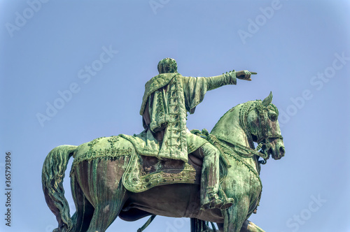 Monument of Prince Mihailo Obrenovic on Square of Republic in Belgrade, Serbia. © Goran