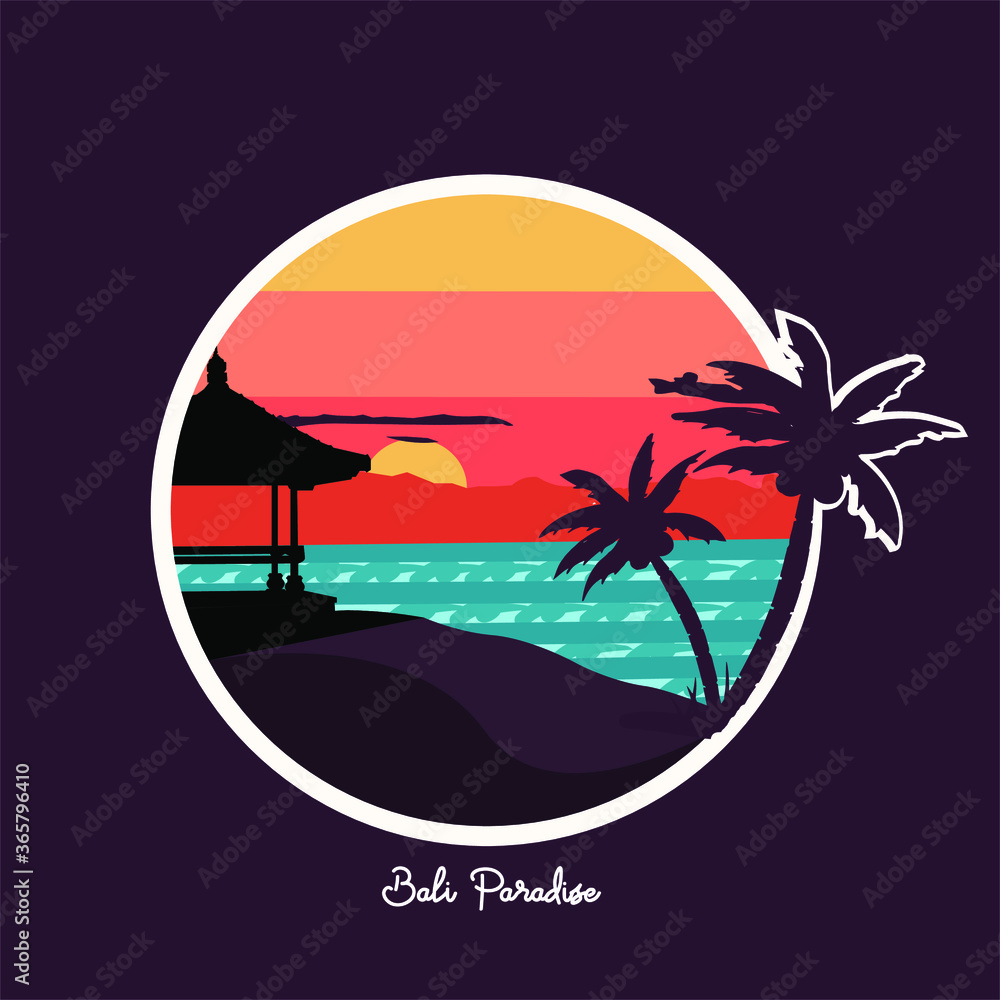 wallpaper flat sea sunset in bali paradise circle black and white 