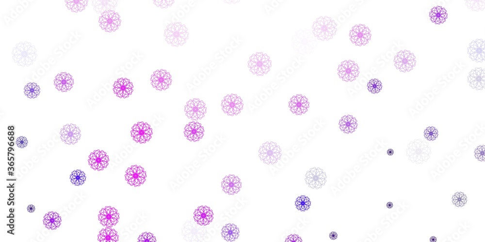 Light purple vector doodle template with flowers. Light purple vector doodle template with flowers.