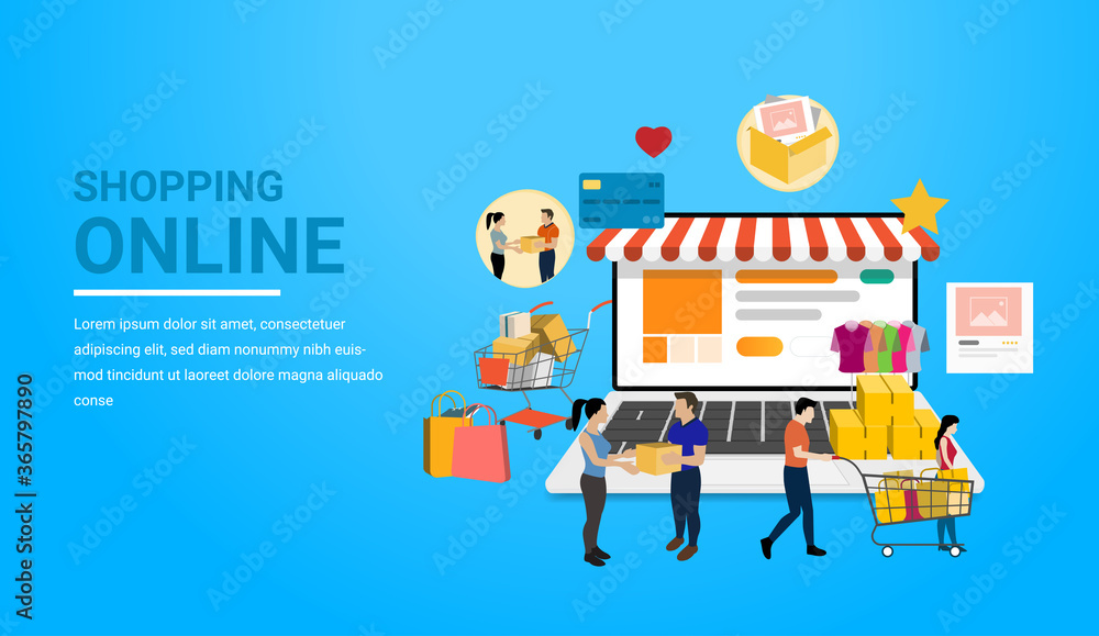 Shopping online landing page banner Shopping online landing page banner