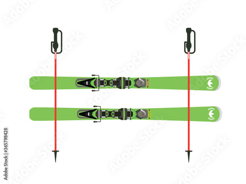 Ski with ski poles