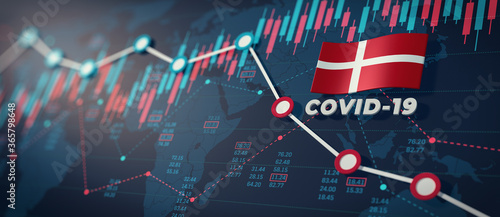 COVID-19 Coronavirus Denmark Economic Impact Concept Image.
