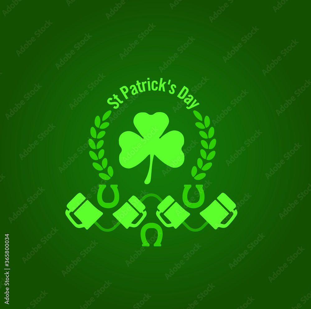 Saint Patrick's Day design with clover (Use for stickers, t-shirt typography,logos and design elements) - vector Saint Patrick's Day design with clover (Use for stickers, t-shirt typography,logos and design elements) - vector