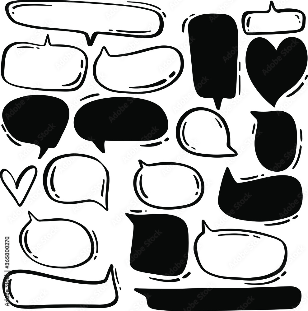 Set of comic speech bubbles. Cartoon vector Set of comic speech bubbles. Cartoon vector