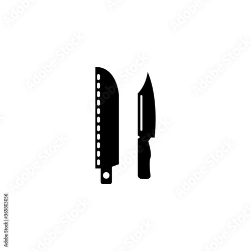 Army Military Knife, Hunting Blade Holster. Flat Vector Icon illustration. Simple black symbol on white background. Army Military Knife Hunting Blade sign design template for web and mobile UI element