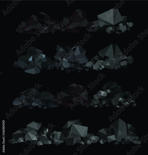 Pile of charcoal , coal heaps of coals 