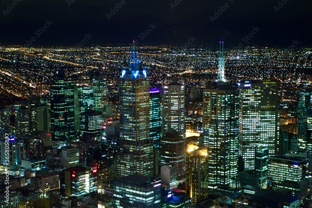 Naklejka premium Melbourne at night, Australia 