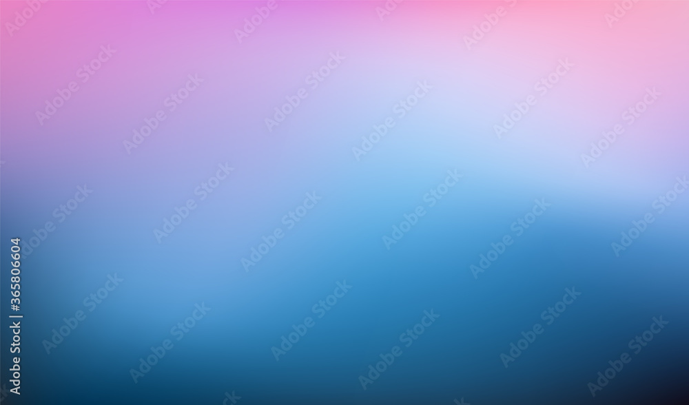 Fototapeta premium Abstract Blurred blue purple pink background. Soft dark to light gradient backdrop with place for text. Vector illustration for your graphic design, banner, poster