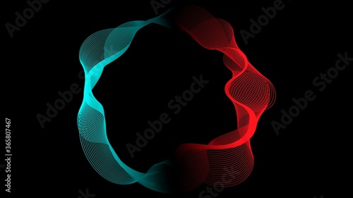 Futuristic abstract blue red gradient wave line vector,technology concept