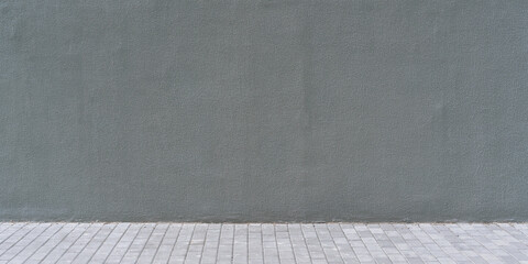 Acrylglasbilder Graffiti dark gray concrete wall exterior with empty space for mockup over block cement pavement outdoor  © Bonsales