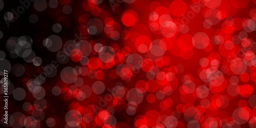 Dark Orange vector background with spots. Glitter abstract illustration with colorful drops. Pattern for websites.