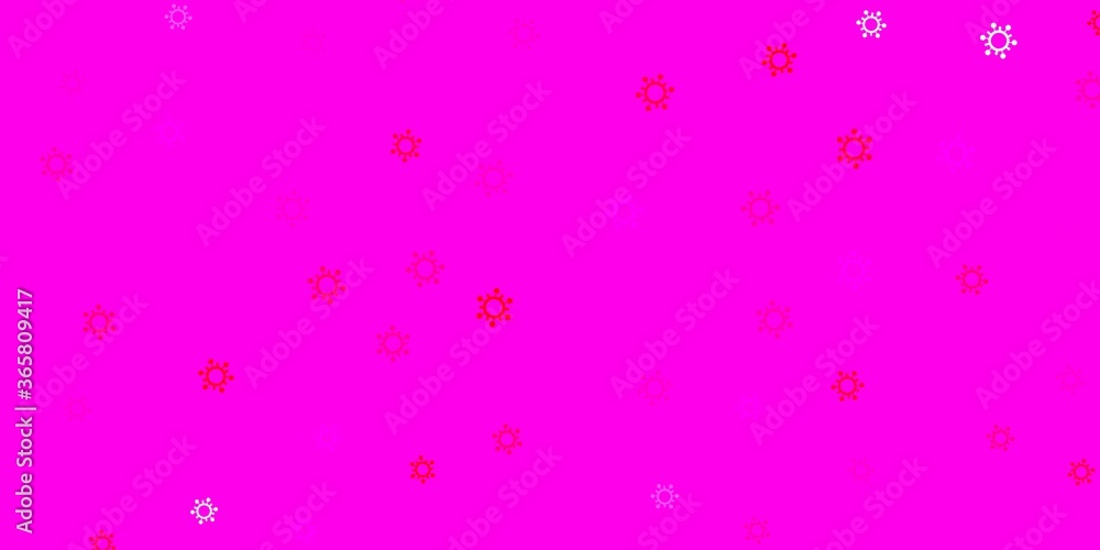 Light pink vector background with covid-19 symbols. Light pink vector background with covid-19 symbols.