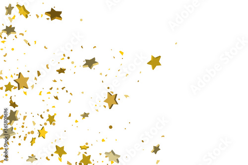 Gold volumetric star-confetti