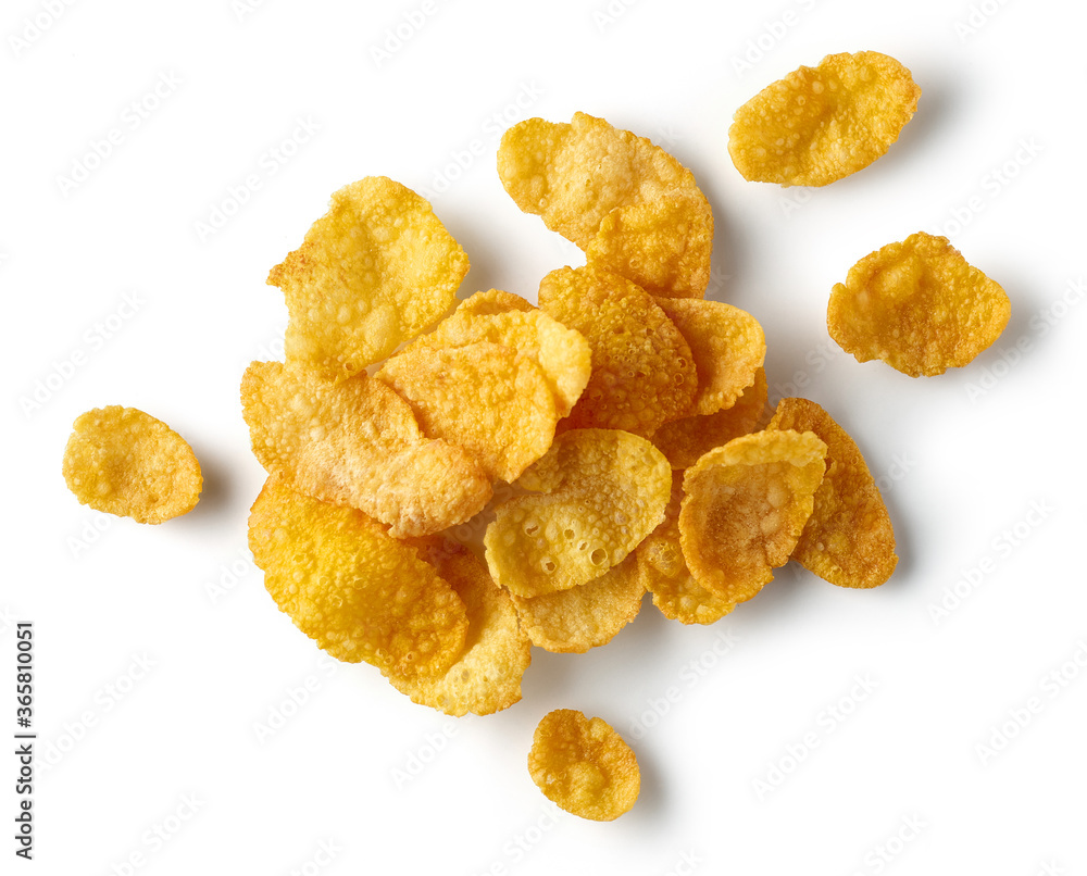 corn flakes on white background corn flakes on white background