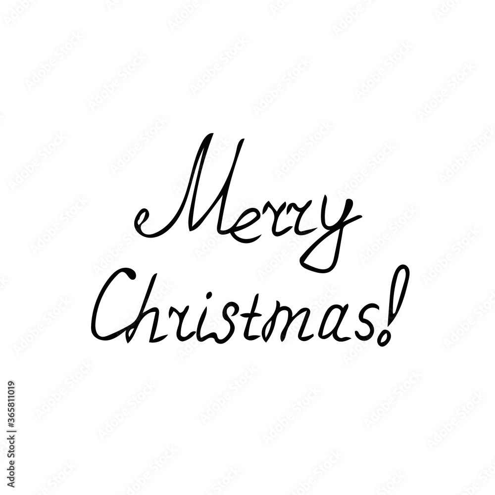 lettering merry christmas hand drawn in doodle style. vector, scandinavian, monochrome. single element for design sticker, card, poster. holiday, congratulations lettering merry christmas hand drawn in doodle style. vector, scandinavian, monochrome. single element for design sticker, card, poster. holiday, congratulations