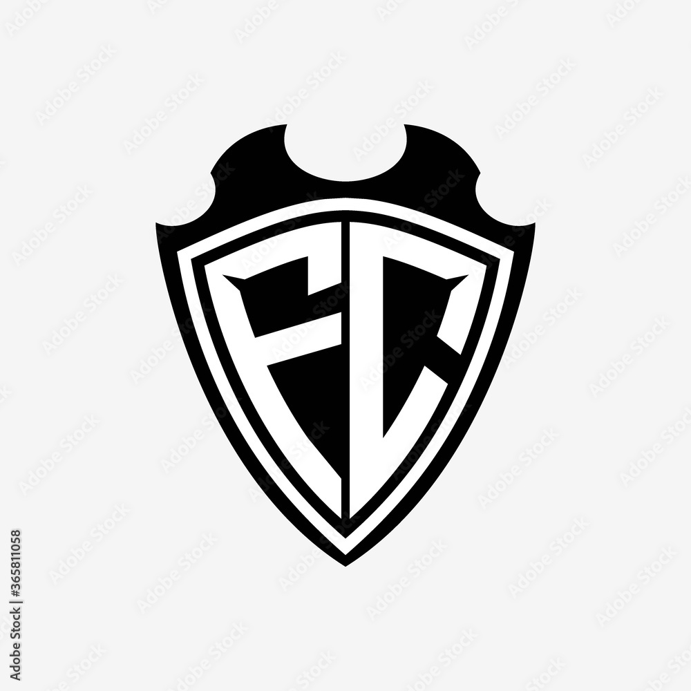 FC initials monogram logo shield designs a modern FC initials monogram logo shield designs a modern