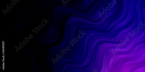 Dark Purple vector pattern with wry lines. Abstract illustration with gradient bows. Template for your UI design.