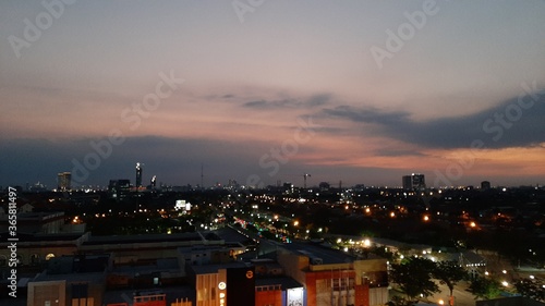 night view of the city in Surabaya, East Java-Indonesia