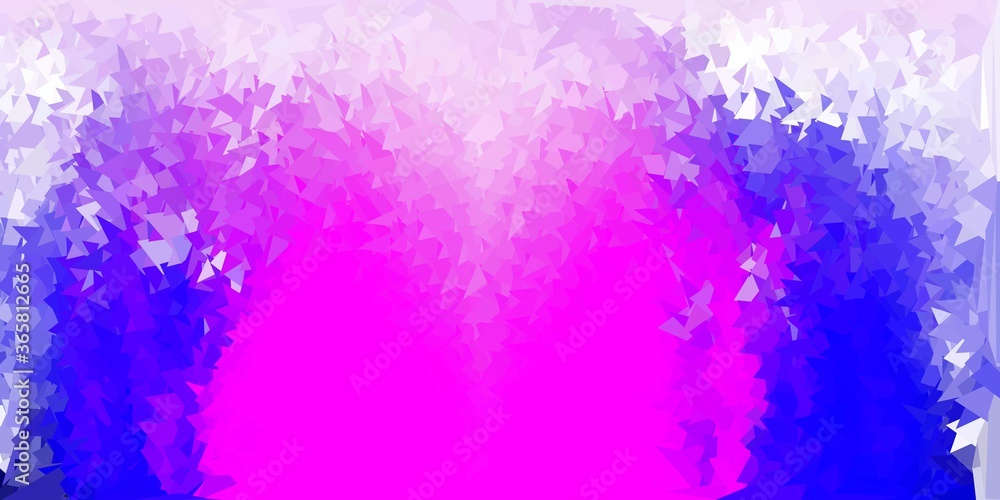 Light purple, pink vector abstract triangle backdrop.