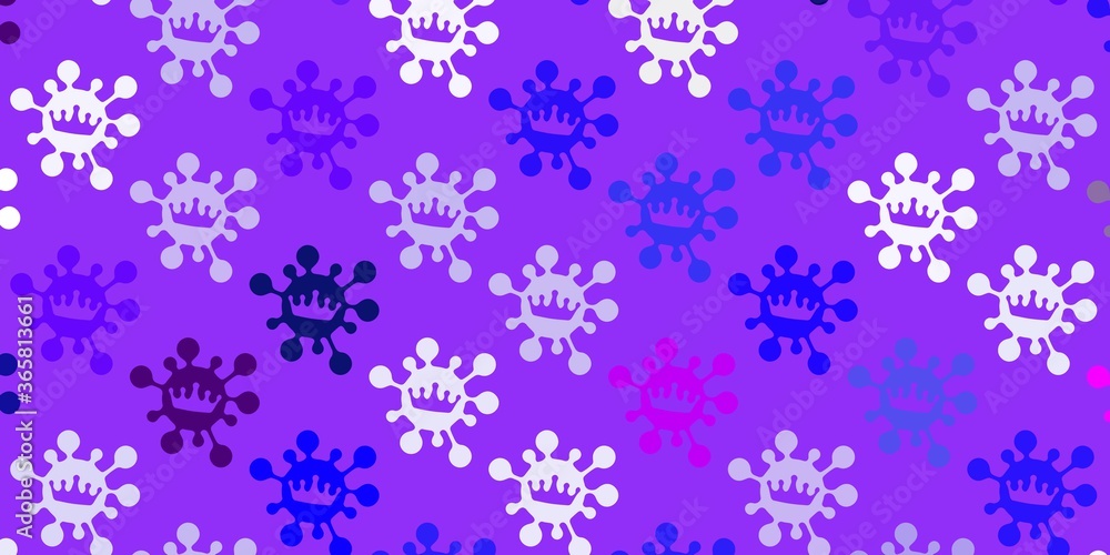 Light pink, blue vector backdrop with virus symbols. Light pink, blue vector backdrop with virus symbols.