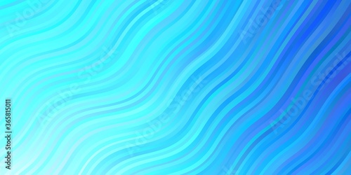 Light BLUE vector pattern with curves. Abstract illustration with bandy gradient lines. Best design for your ad, poster, banner. © Guskova