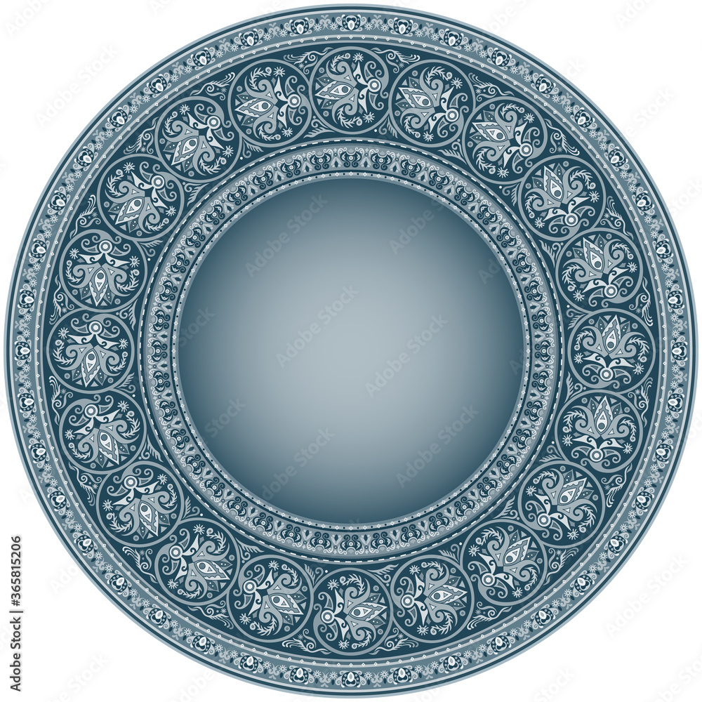 Vector abstract ornamental nature ethnic round frame Vector abstract ornamental nature ethnic round frame