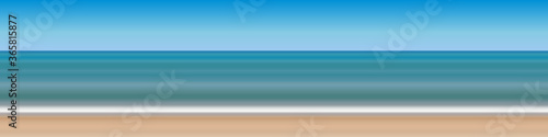 panoramic seascape view, sky, sea, beach landscape in natural colorful gradient colors, minimal design style, stock vector illustration background for social media header, banner, link