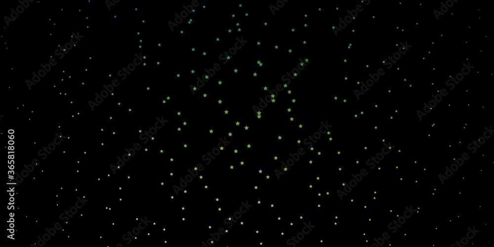 Dark Blue, Green vector texture with beautiful stars. Blur decorative design in simple style with stars. Pattern for new year ad, booklets.