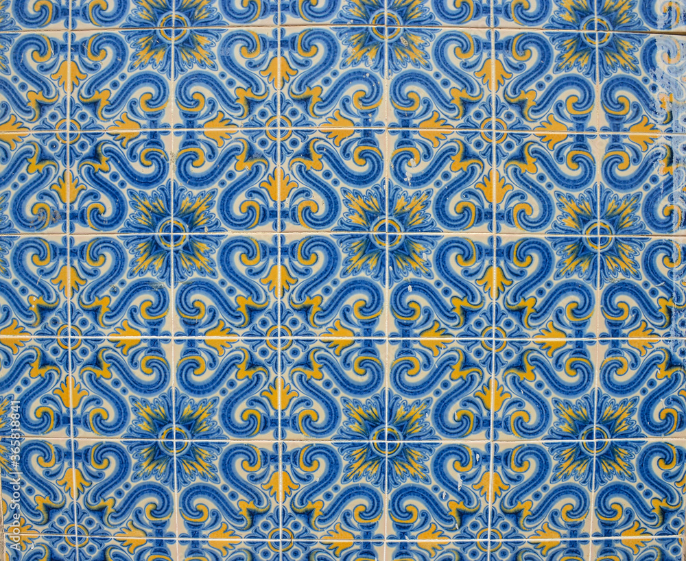 Ornamental old typical tiles from Portugal called 
