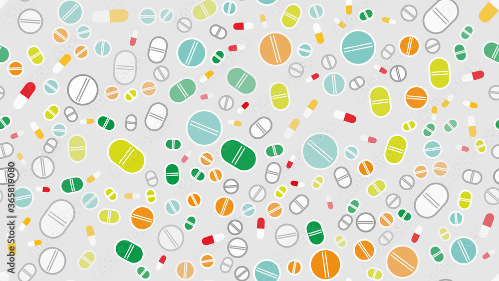Tablets on gray.Vector illustration. Covid-19. Pandemic. Pills. Coronavirus. Seamless Tablets on gray.Vector illustration. Covid-19. Pandemic. Pills. Coronavirus. Seamless
