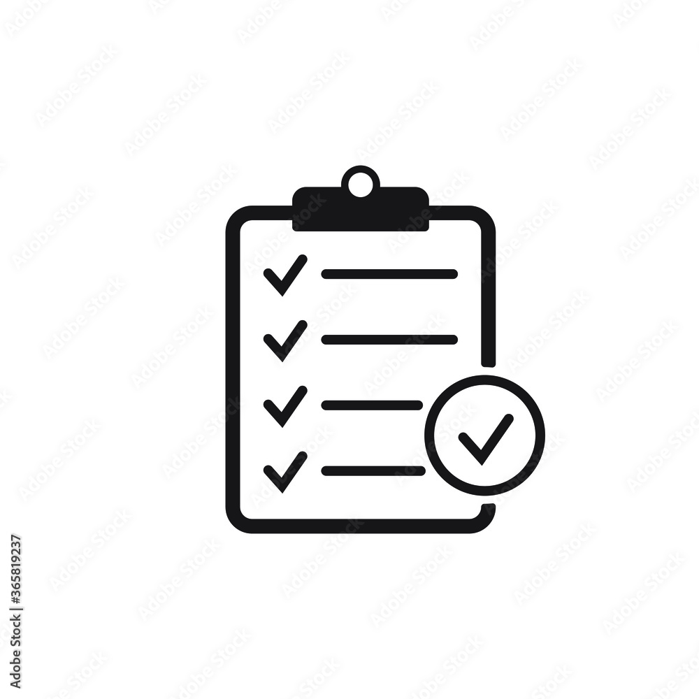 Clipboard with checklist icon, symbol for web site and app design. Vector illstration. Clipboard with checklist icon, symbol for web site and app design. Vector illstration.
