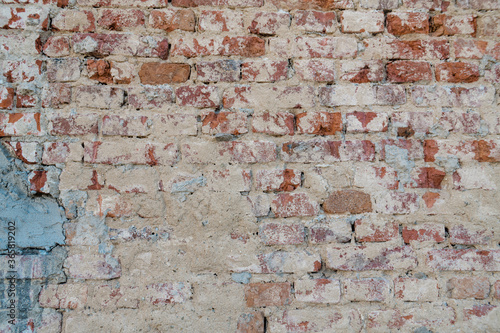 Big Old red brick wall for background and photos