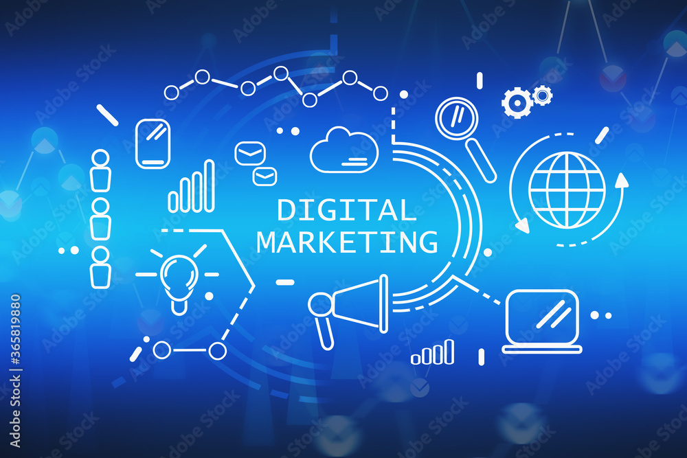 Futuristic HUD digital marketing interface Futuristic HUD digital marketing interface