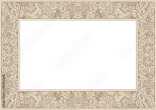 Floral vector border. Nature illustration