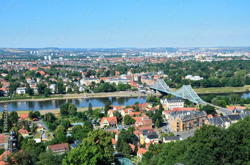 Saxony landscape and Dresden city