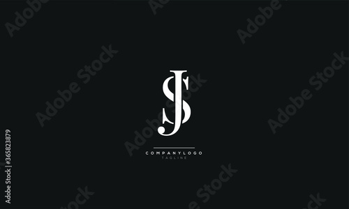 SJ JS S J Letter Logo Alphabet Design Icon Vector Symbol