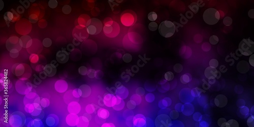 Dark Purple, Pink vector pattern with spheres. Colorful illustration with gradient dots in nature style. Pattern for websites.