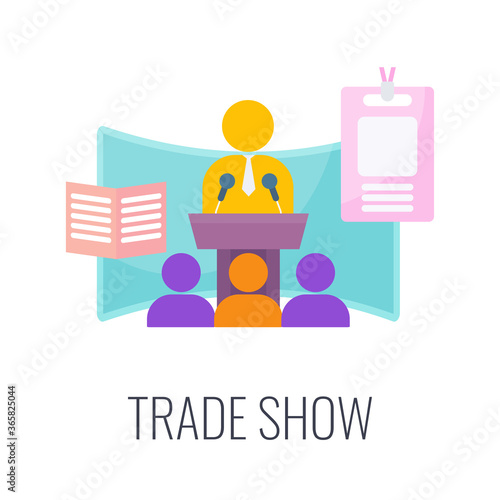 Trade show icon. Conferences and seminars for potential consumers.