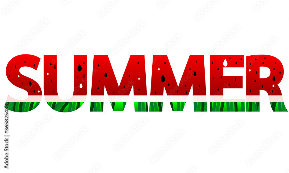 The word summer in the style of watermelon The word summer in the style of watermelon