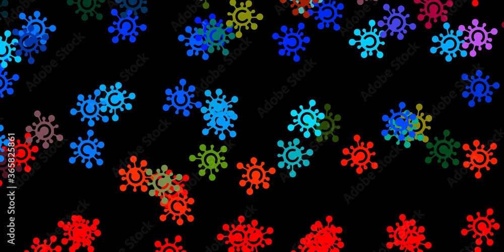 Dark multicolor vector template with flu signs.
