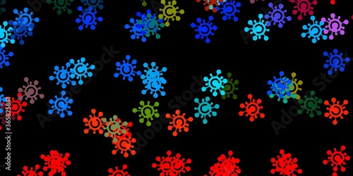 Dark multicolor vector template with flu signs.