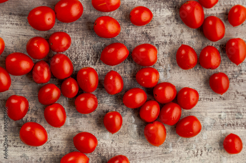 cherry tomatoes on a wooden table