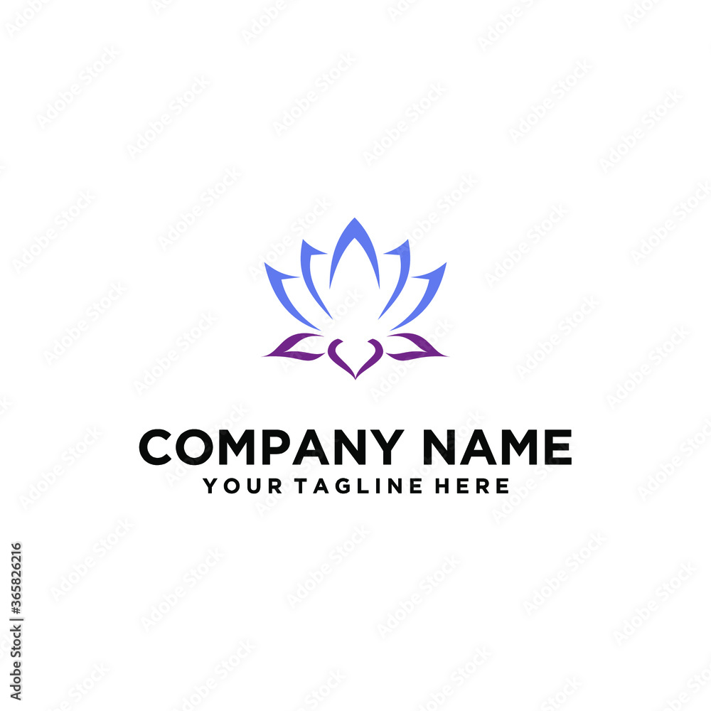 Lotus flower logo vector design.  company logo design.