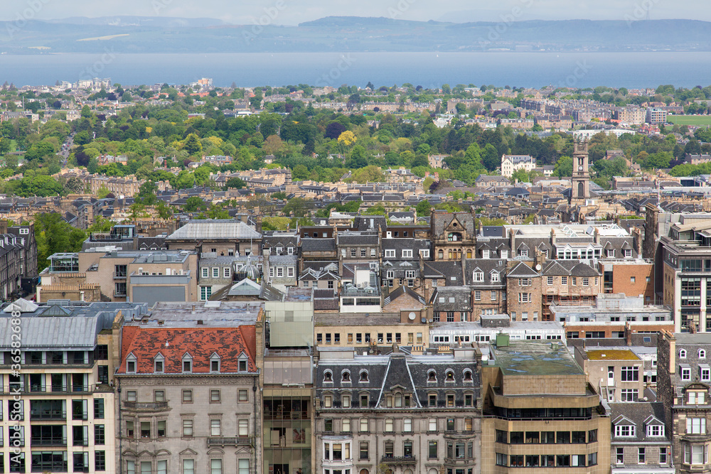 Edinburgh City High Angle View - Urban Cityscape