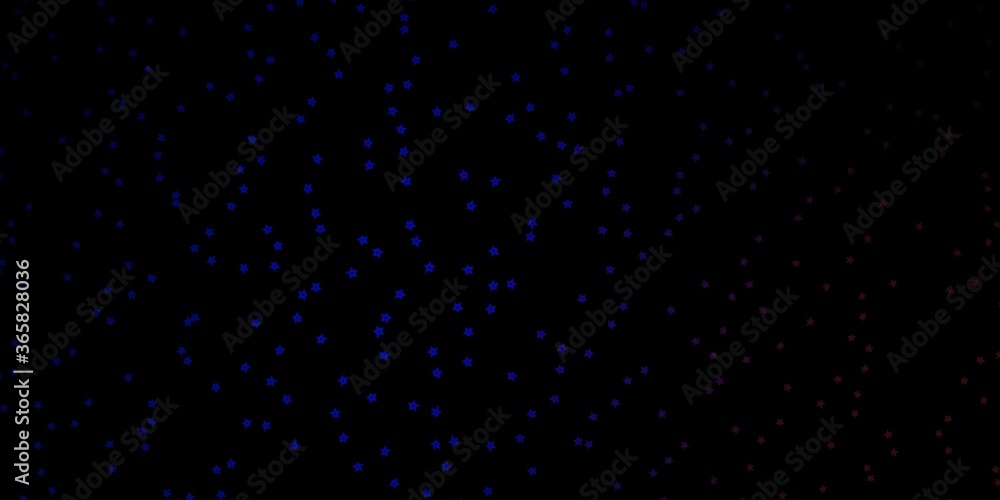 Dark Blue, Red vector background with small and big stars. Colorful illustration in abstract style with gradient stars. Pattern for websites, landing pages.